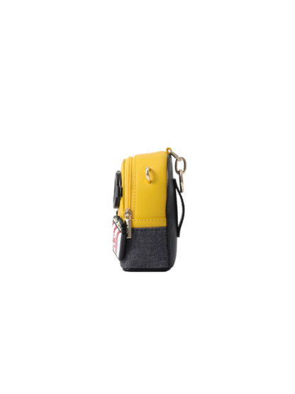 Minions Popcorn Denim with Leather Mini Crossbody & Shoulder Bag