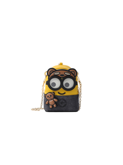 (Restock) Minions Bob & Tim Denim with Leather Mini Crossbody & Shoulder Bag