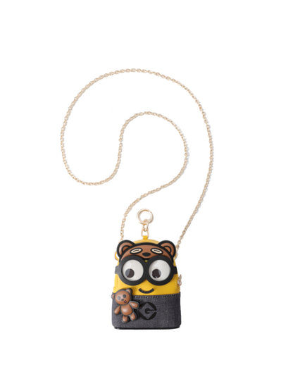 Minions Bob & Tim 牛仔布配牛皮迷你斜揹袋