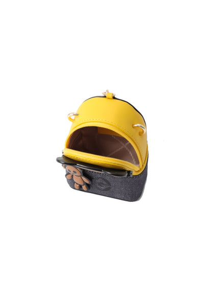 Minions Bob & Tim 牛仔布配牛皮迷你斜揹袋
