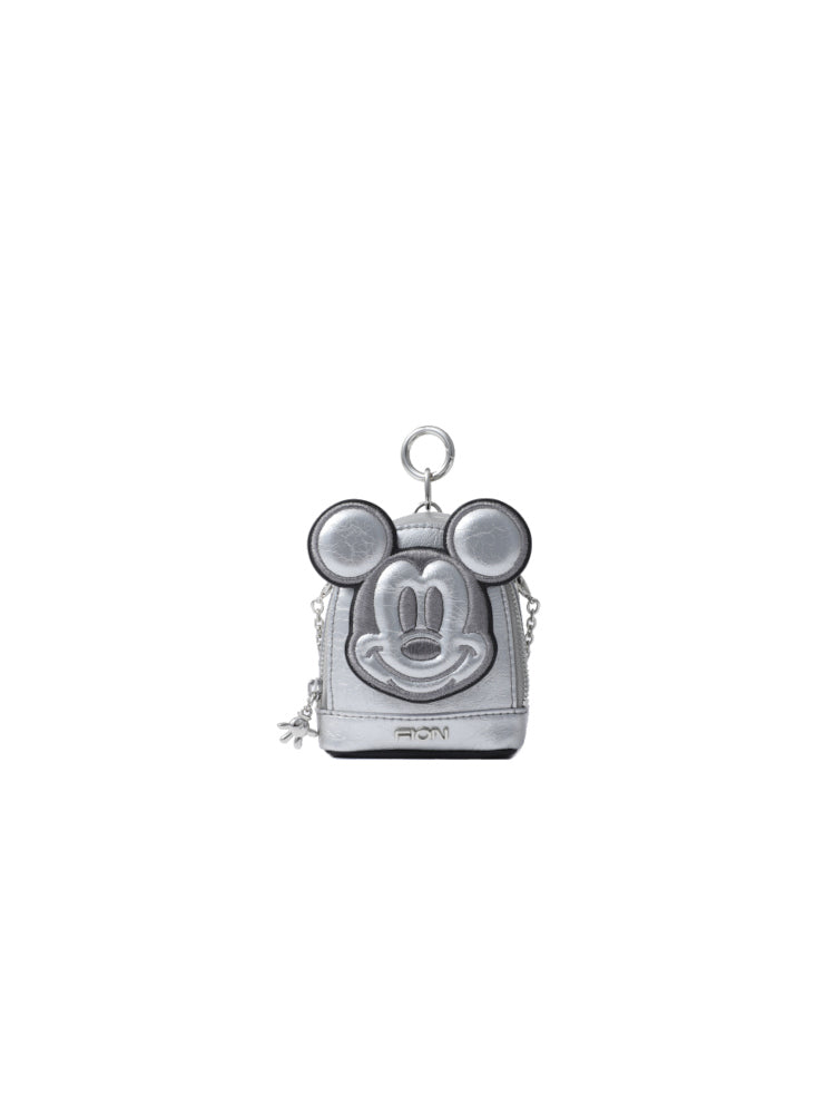 Mickey Mouse Silver Leather Nano Bag