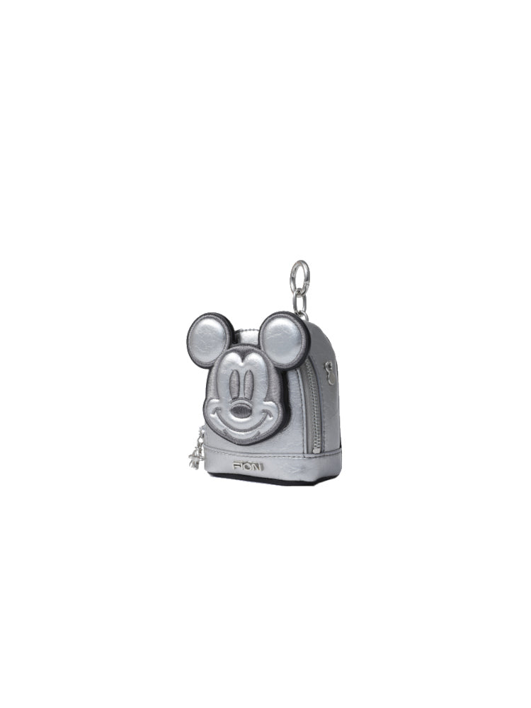 Mickey Mouse Silver Leather Nano Bag