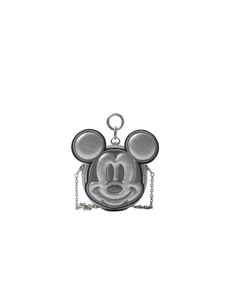 Mickey Mouse Silver Leather Nano Bag (Shaped)