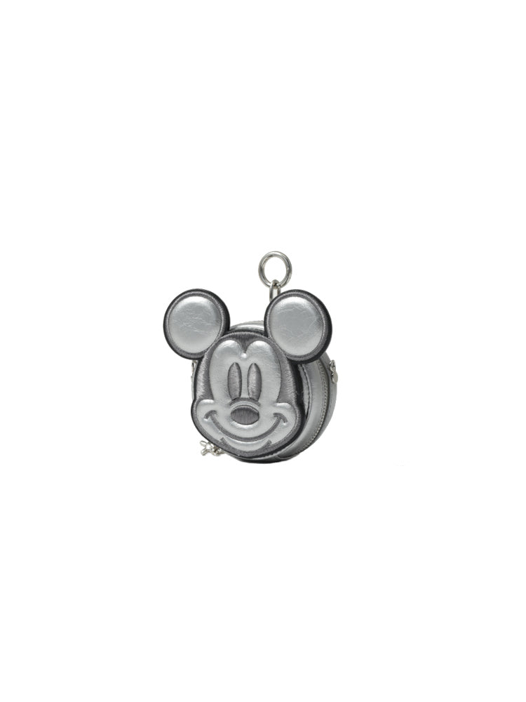 Mickey Mouse 造型銀色皮革迷你側孭袋