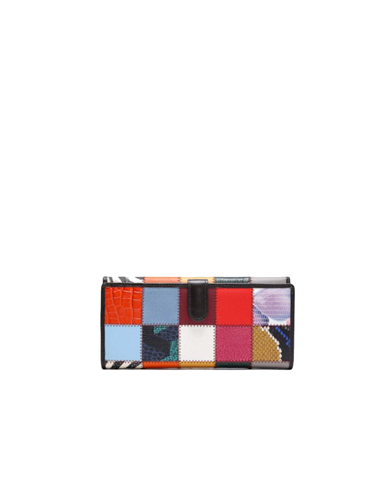 Patchwork Leather Long Wallet