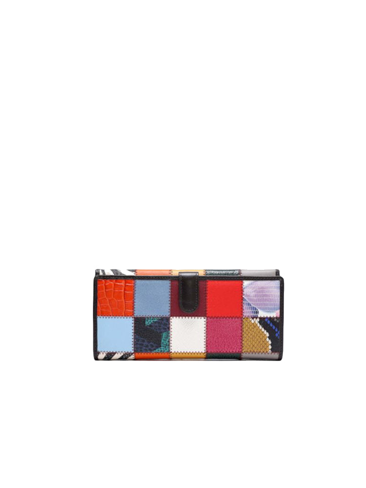 Patchwork Leather Long Wallet