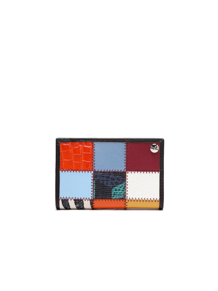 Patchwork 牛皮革卡包