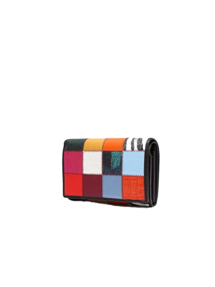 Patchwork Leather Short Wallet