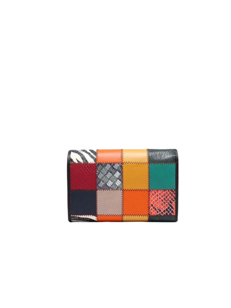 Patchwork Leather Short Wallet