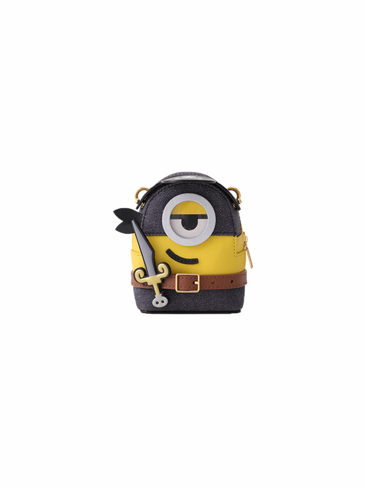 (Preorder) Minions & Monsters Denim with Leather Mini Crossbody & Shoulder Bag