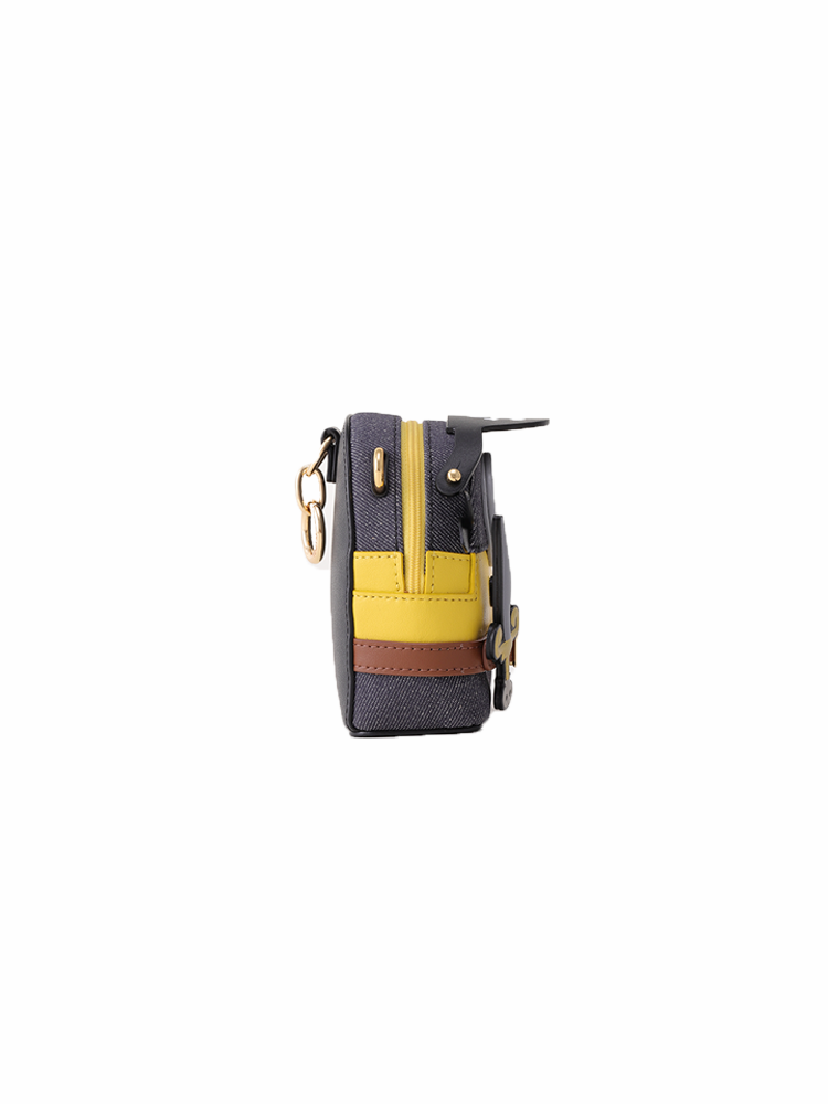 (Preorder) Minions & Monsters Denim with Leather Mini Crossbody & Shoulder Bag
