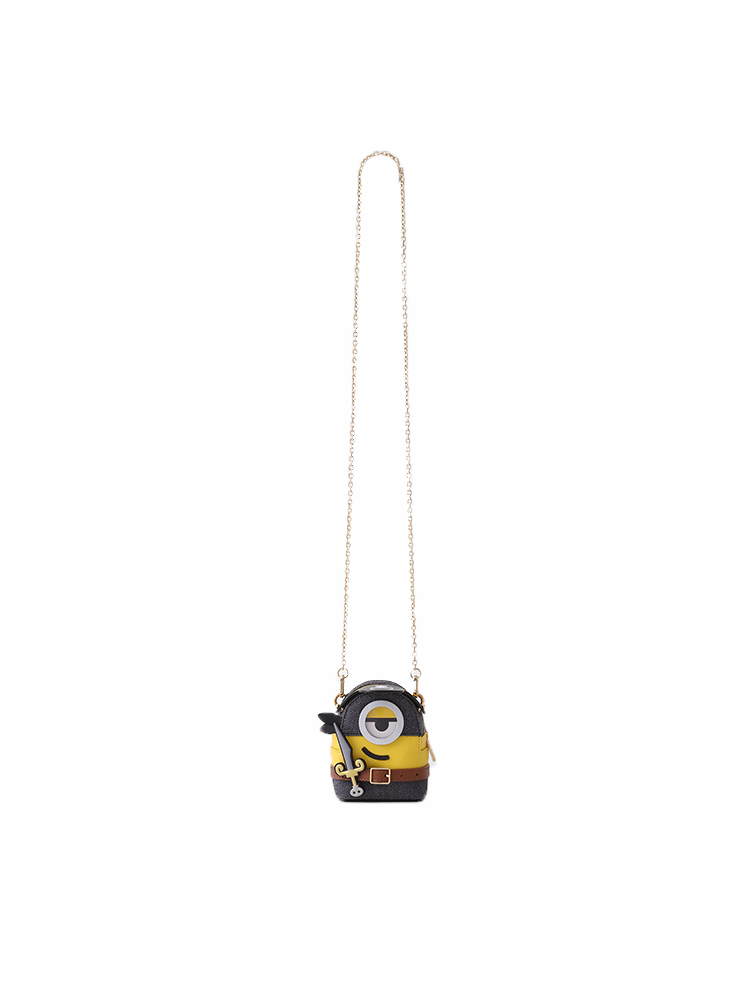 (Preorder) Minions & Monsters Denim with Leather Mini Crossbody & Shoulder Bag