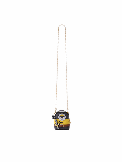 Minions & Monsters 牛仔布配牛皮迷你斜揹袋