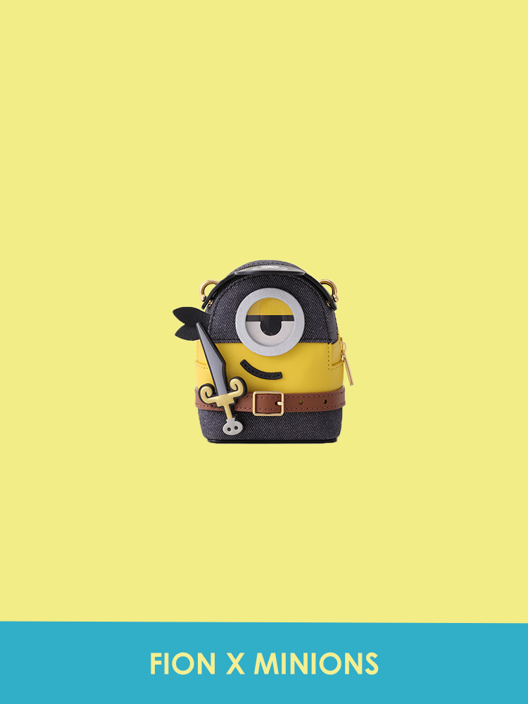 (In Stock) Minions & Monsters Denim with Leather Mini Crossbody & Shoulder Bag