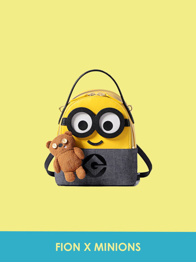 Minions Denim with Leather Backpack