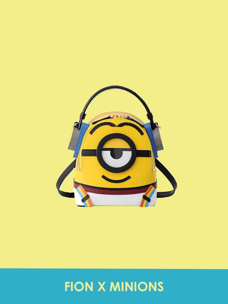 Minions Denim with Leather Backpack - Sport Wear with Earphone
