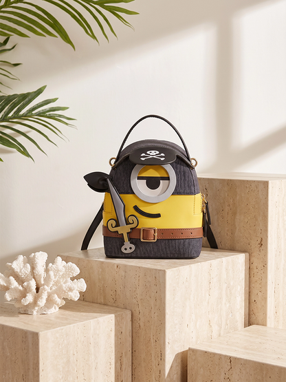 Minions & Monsters 牛仔布鑲牛皮革背囊