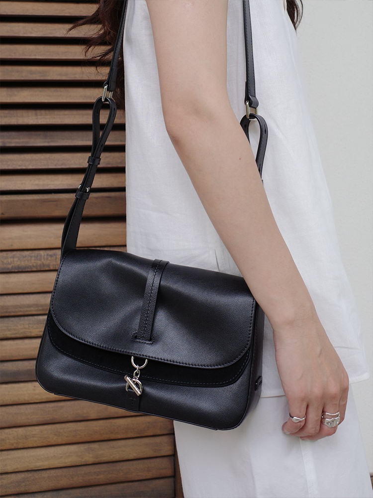 FION Crescent Medium Leather Hobo Bag