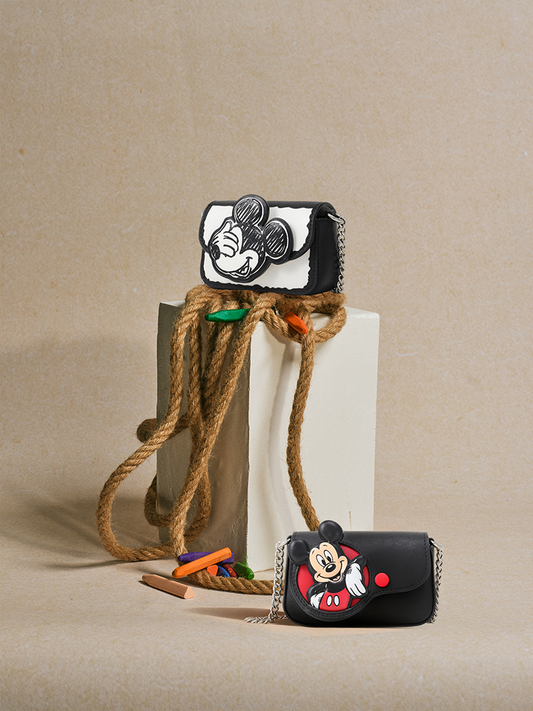 Mickey Mouse 牛皮革鏈條袋