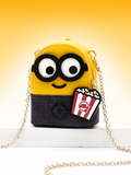 Minions Popcorn Denim with Leather Mini Crossbody & Shoulder Bag