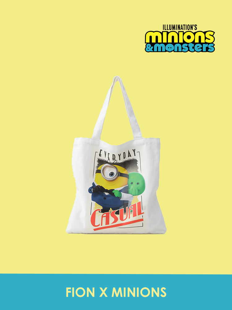 Minions & Monsters 白色帆布購物袋