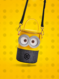 Minions 牛仔布配牛皮革斜揹袋