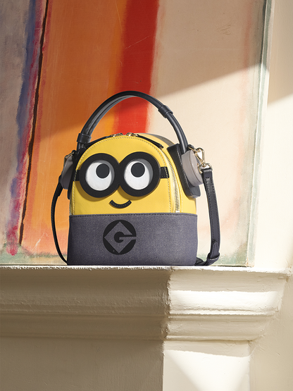 Minions牛仔布鑲牛皮革背囊 - 耳機