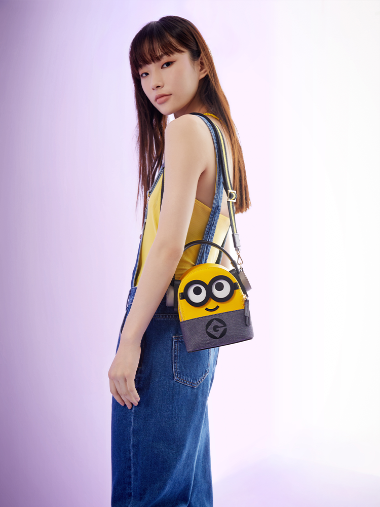 Minions Denim with Leather Backpack - Earphone
