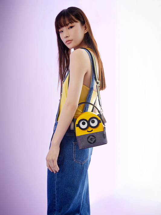 Minions牛仔布鑲牛皮革背囊 - 耳機