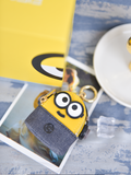 Minions 織物鑲牛皮革迷你側孭袋