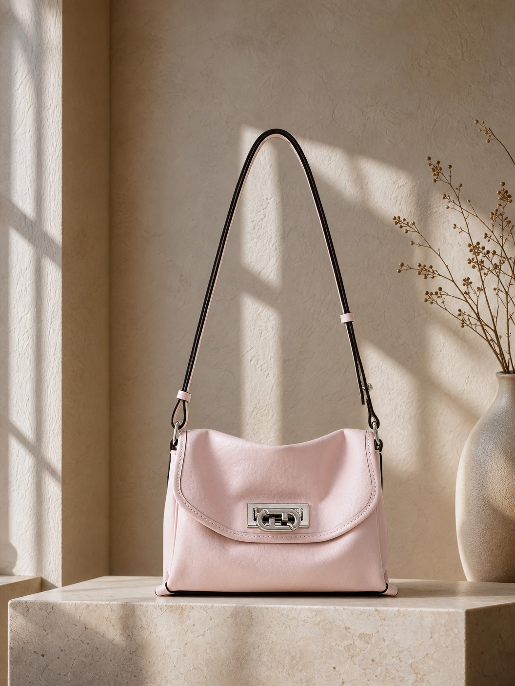 FION Vitrail Leather Flap Bag
