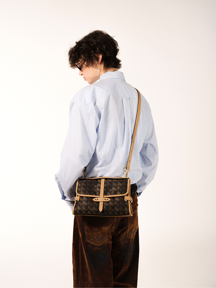 FION Y Island Jacquard with Leather Crossbody & Shoulder Bag