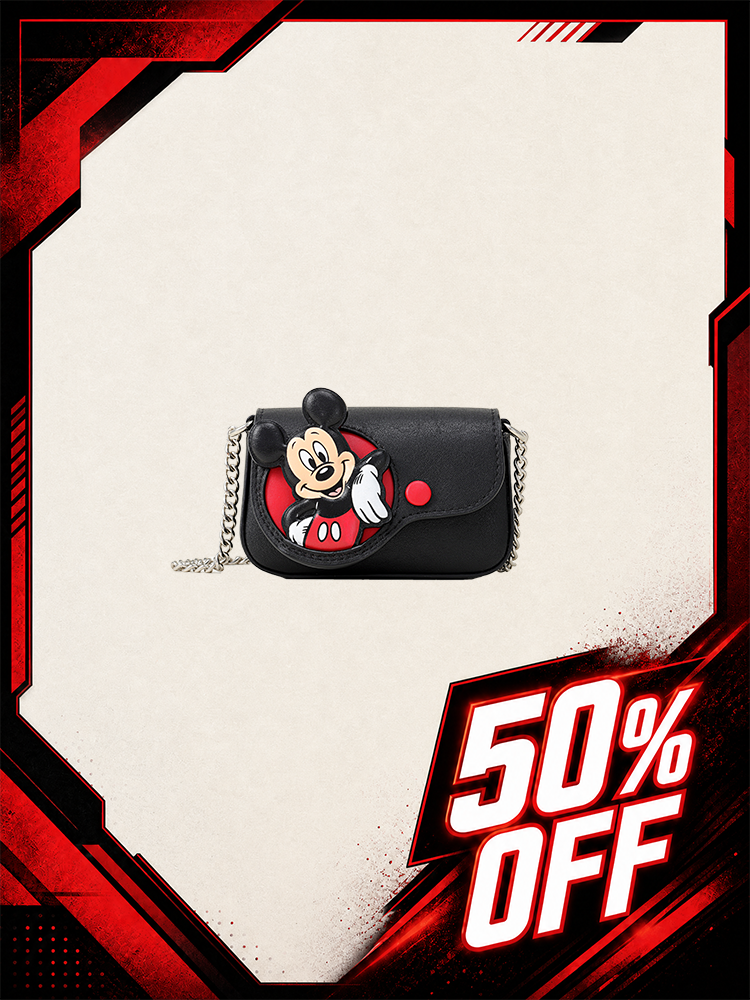 Mickey Mouse Chain Leather Crossbody and Shoulder Bag