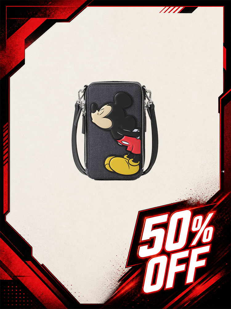 Mickey Mouse Denim with Leather Mobile Phone Bag