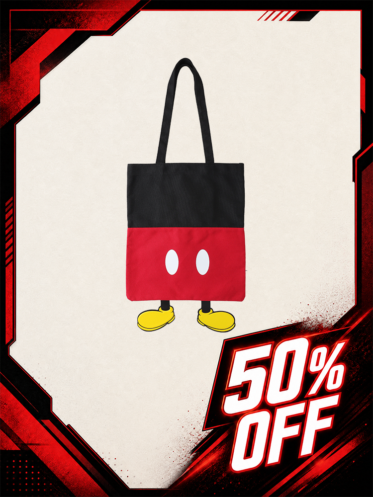 (Free Gift Use) Mickey Mouse Red Trousers Canvas Shopping Bag
