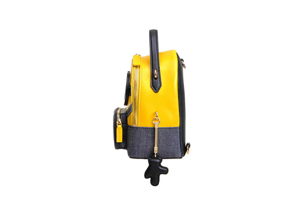 Minions Jacquard with Leather Backpack-Medium