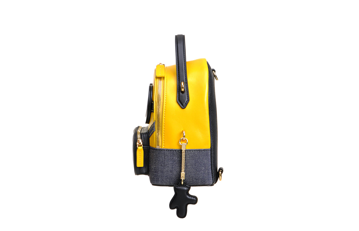 Minions Jacquard with Leather Backpack-Medium