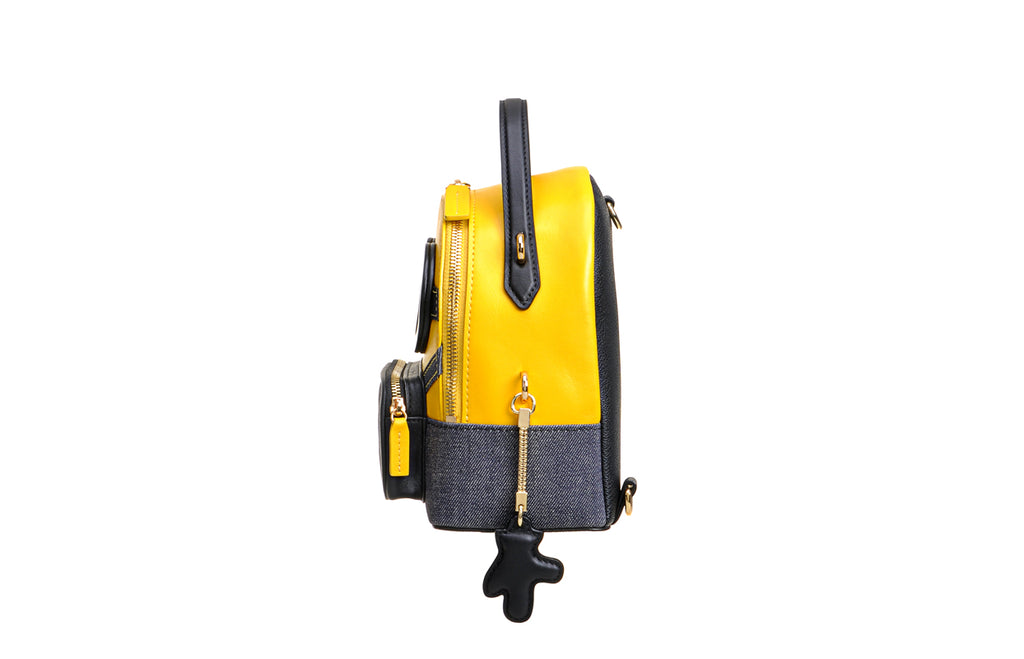 Minions Denim with Leather Backpack