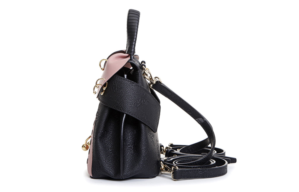 Piggy PVC with Leather Top Handle Handbag